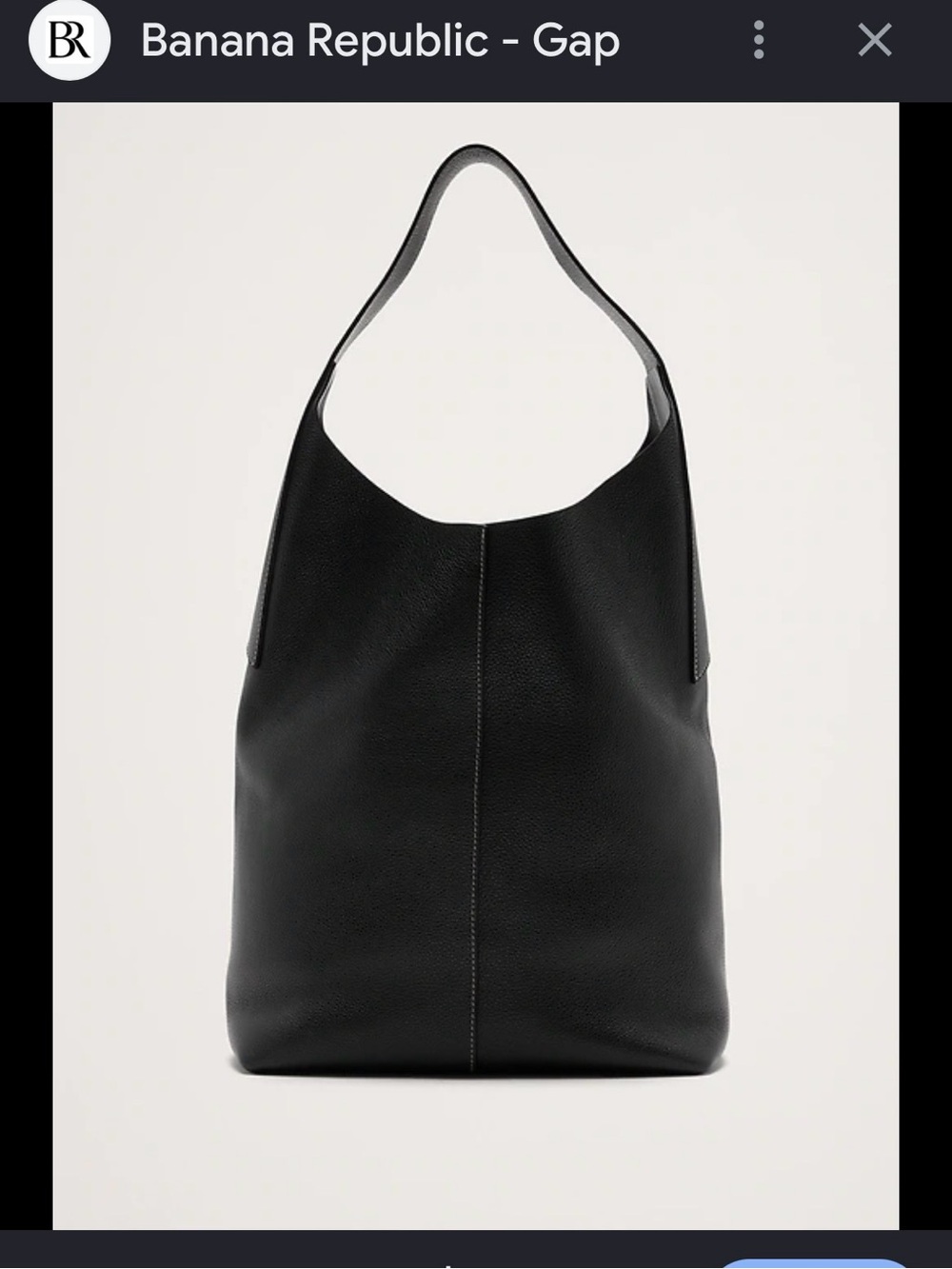 Banana Republic Black Leather Shoulder Hobo Bag